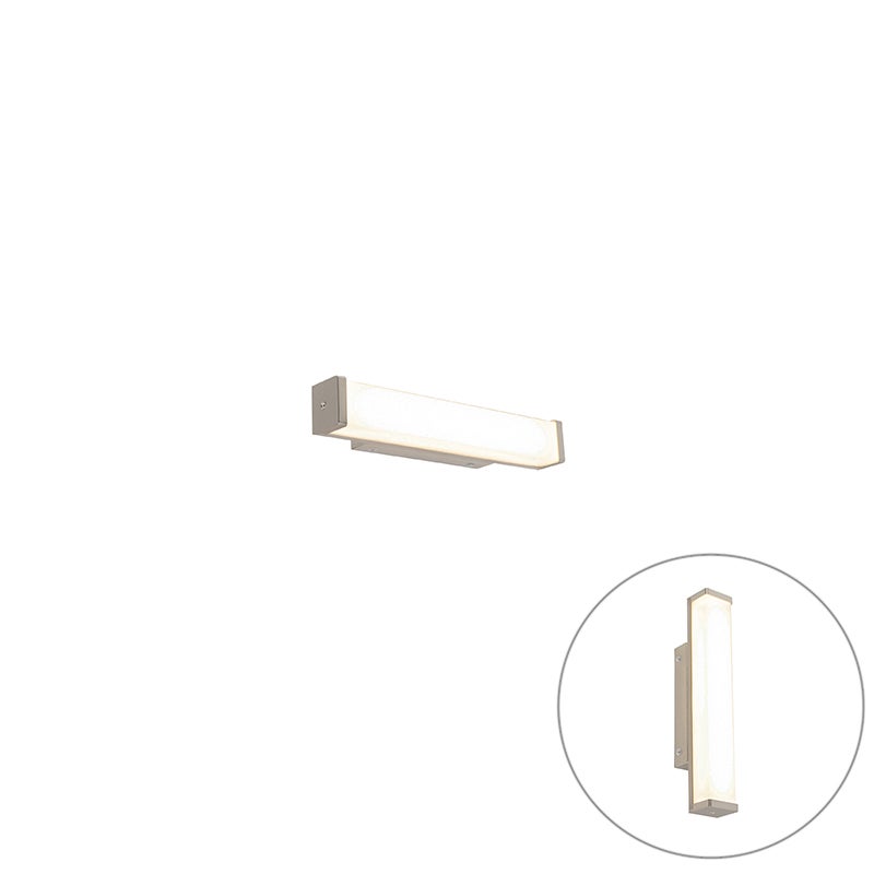 Badkamerwandlamp, staal, 32 cm, incl. LED, IP44 - Cascada