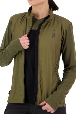REDWOOD WIND Damen-Merino-Langarmtrikot mit Windschutz  dark olive  S