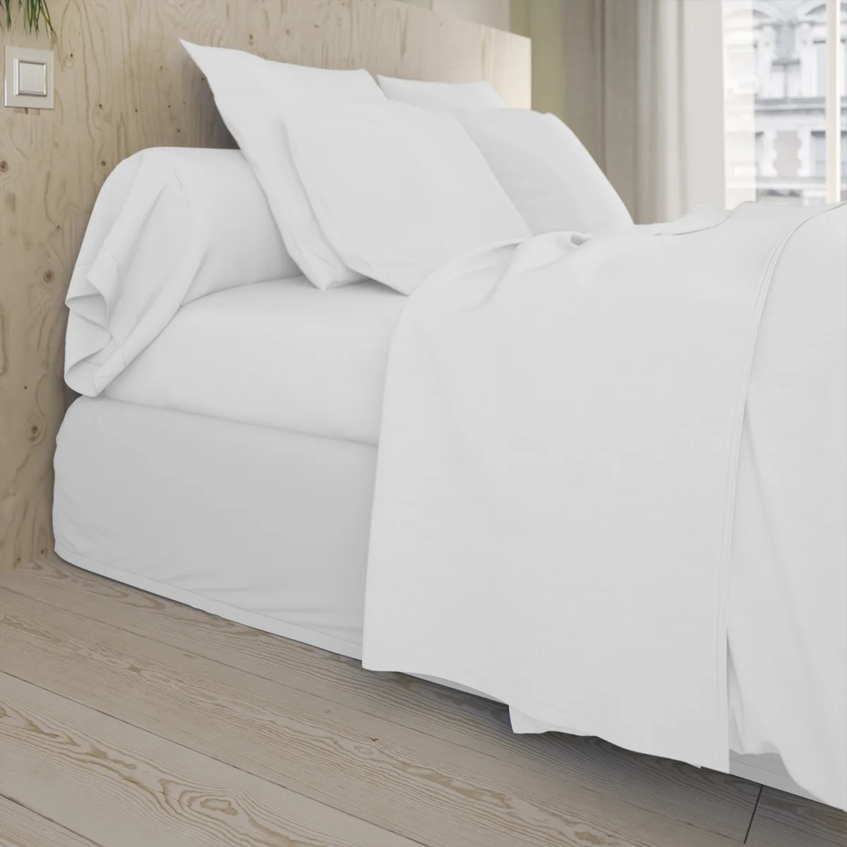 Drap plat Studio Coton Blanc