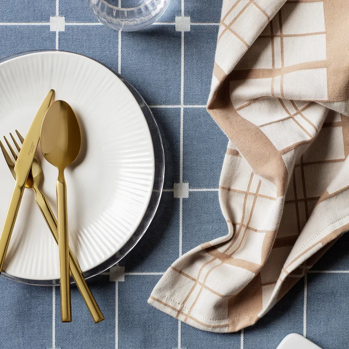 Broste Copenhagen - Tila Stoffserviette, maritime blue / off-white