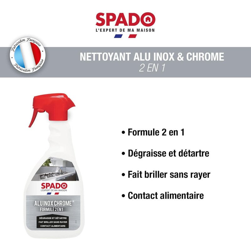 Nettoyant 2-en-1 alu inox chrome 500 ml