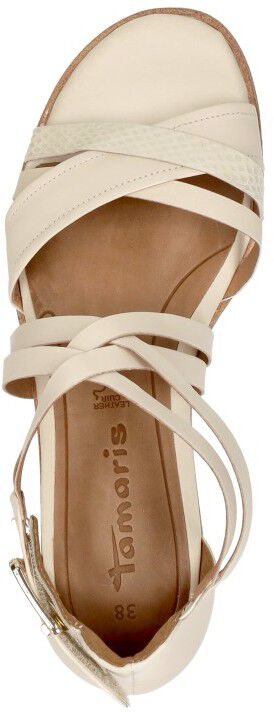 Tamaris Sandalen Plat gebroken wit