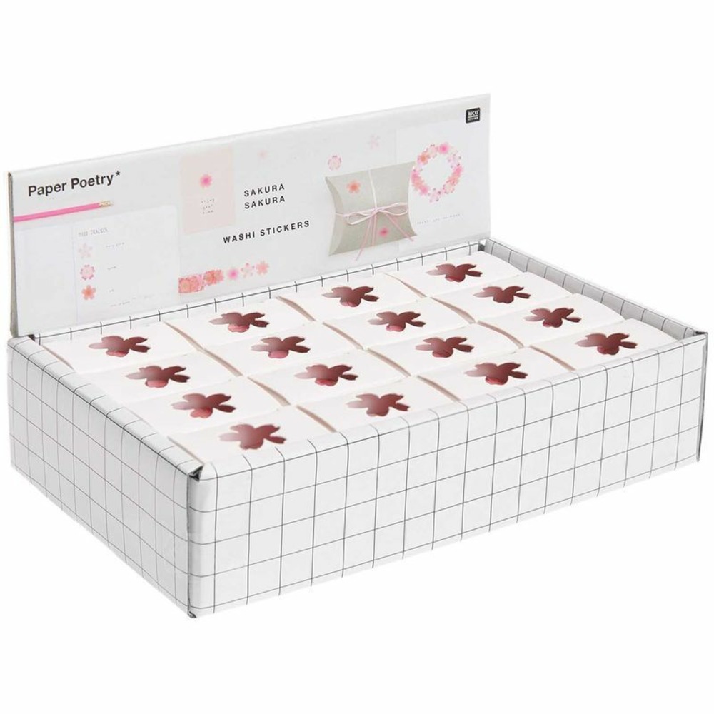 Autocollants washi mix de fleurs de cerisier rose - printemps japonais