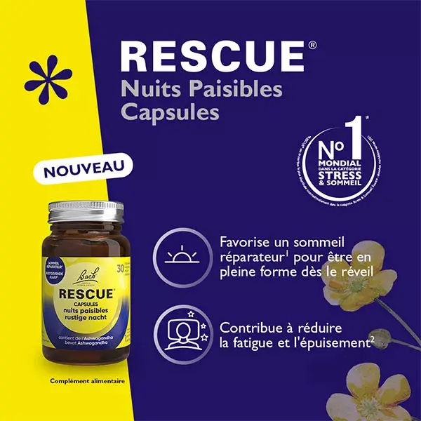 Cápsulas RESCUE Noites Tranquilas - 30 unidades