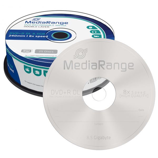 MediaRange 8.5GB DVD R DL 8x Cake 25 - MR469