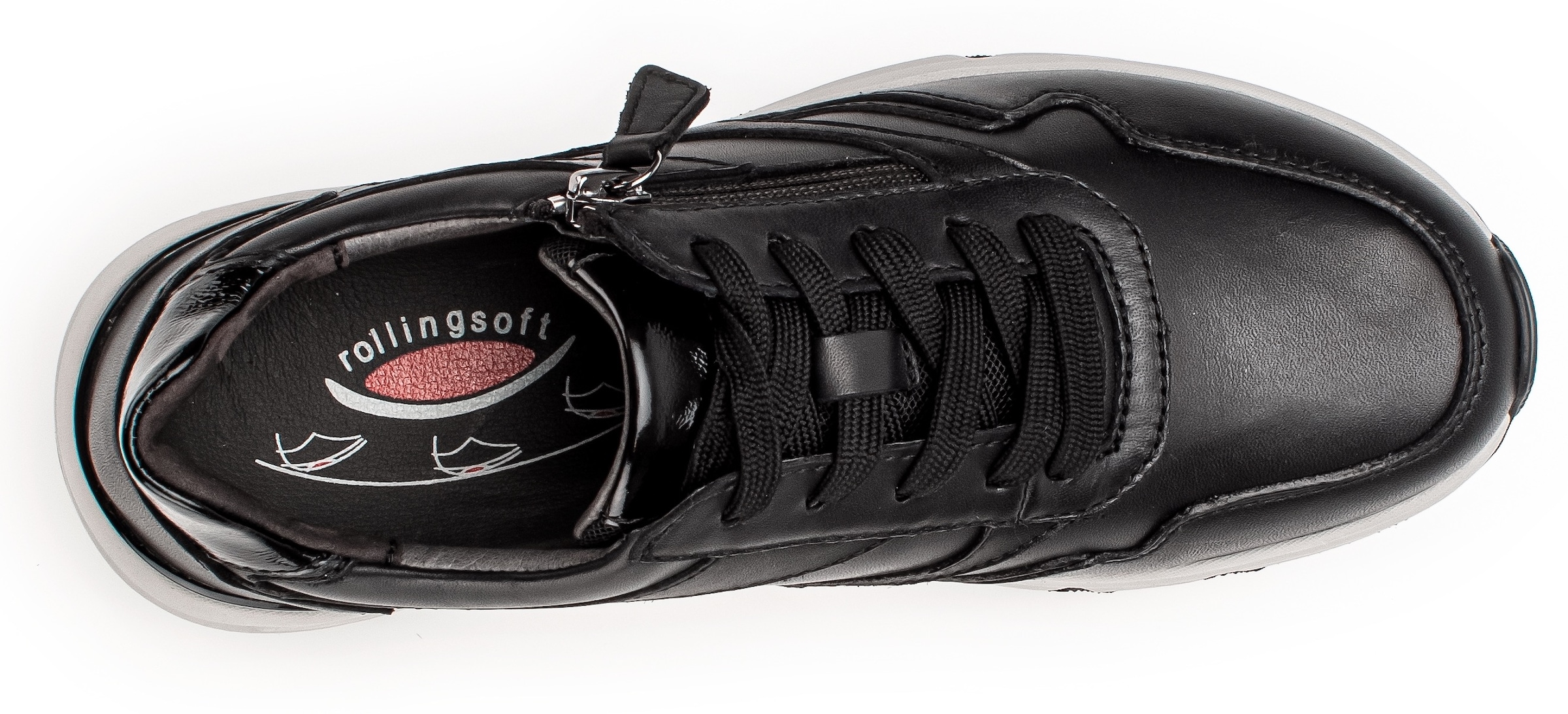 Gabor Rollingsoft Keilsneaker  , Freizeitschuh, Halbschuh, Schnürschuh, Logoschriftzug an der Ferse