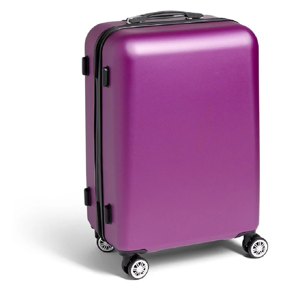 Valise cabine rigide trolley 4 roulettes 65L violet