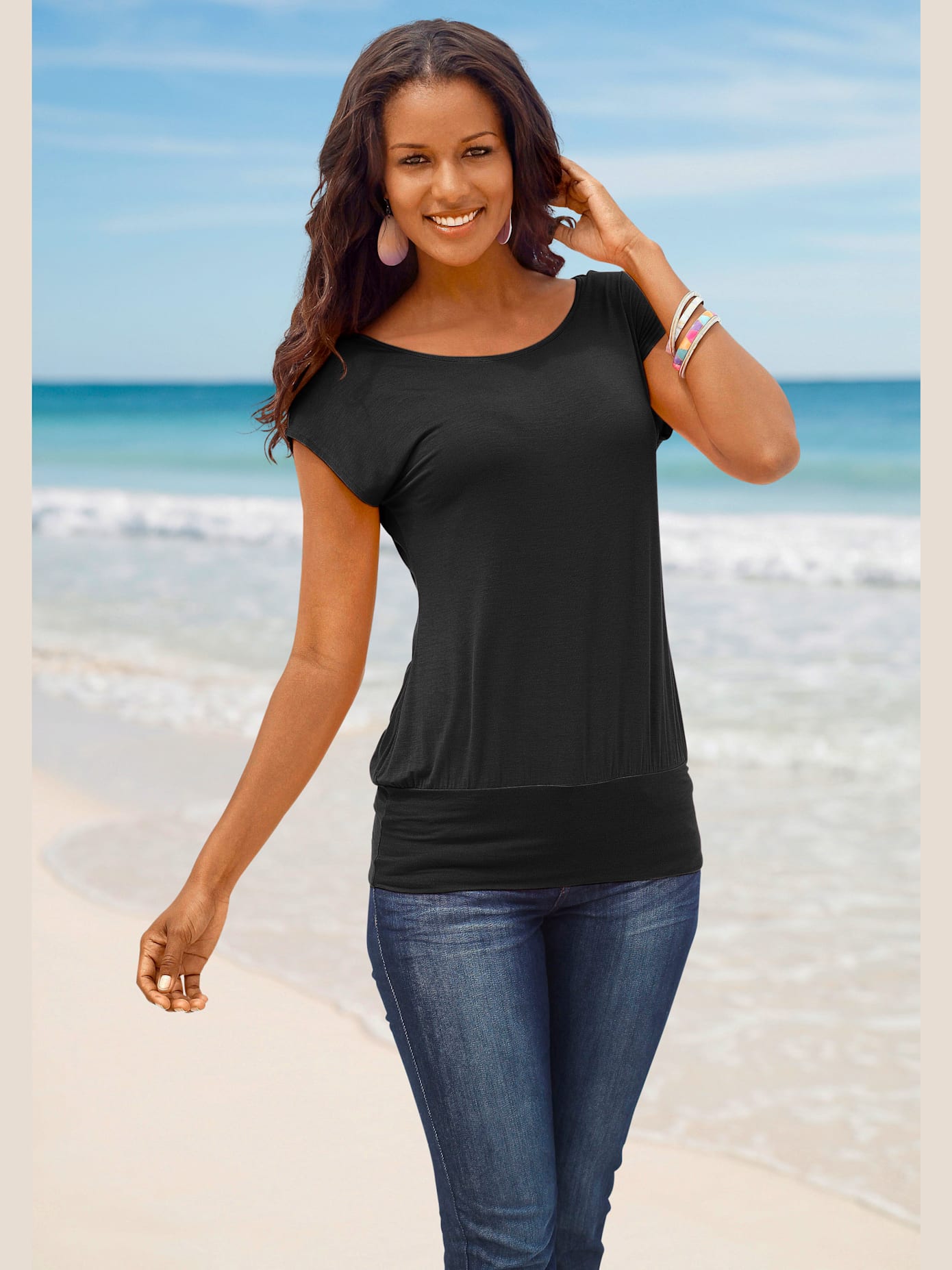 T-shirt long lascana : lot de 2 t-shirts économique