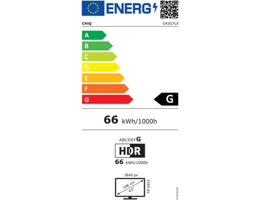 CHIQ - TV LED 4K 108 cm U43GLX Android Smart TV, UHD, 4K