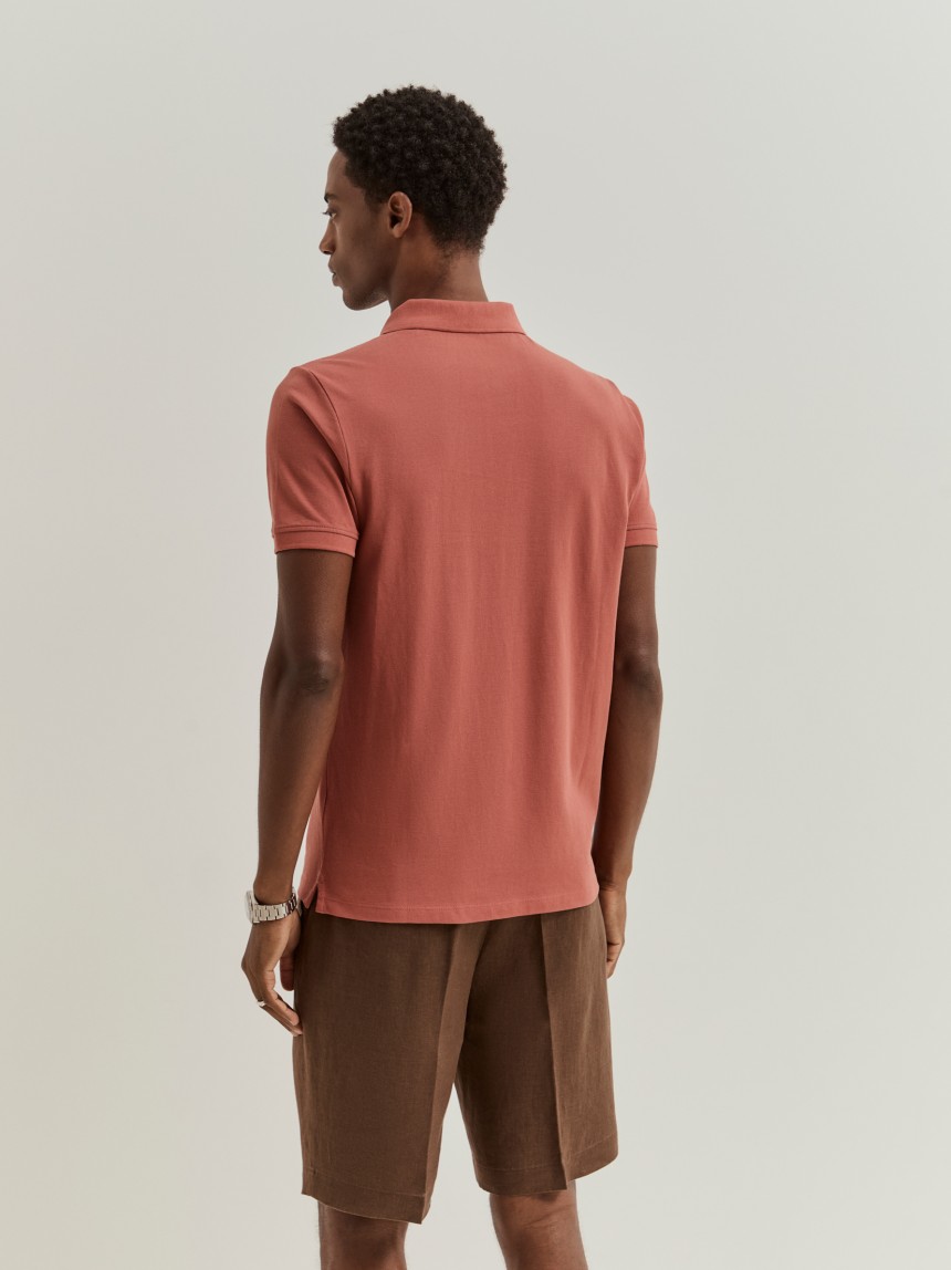 Polo piqué slim fit garment dye