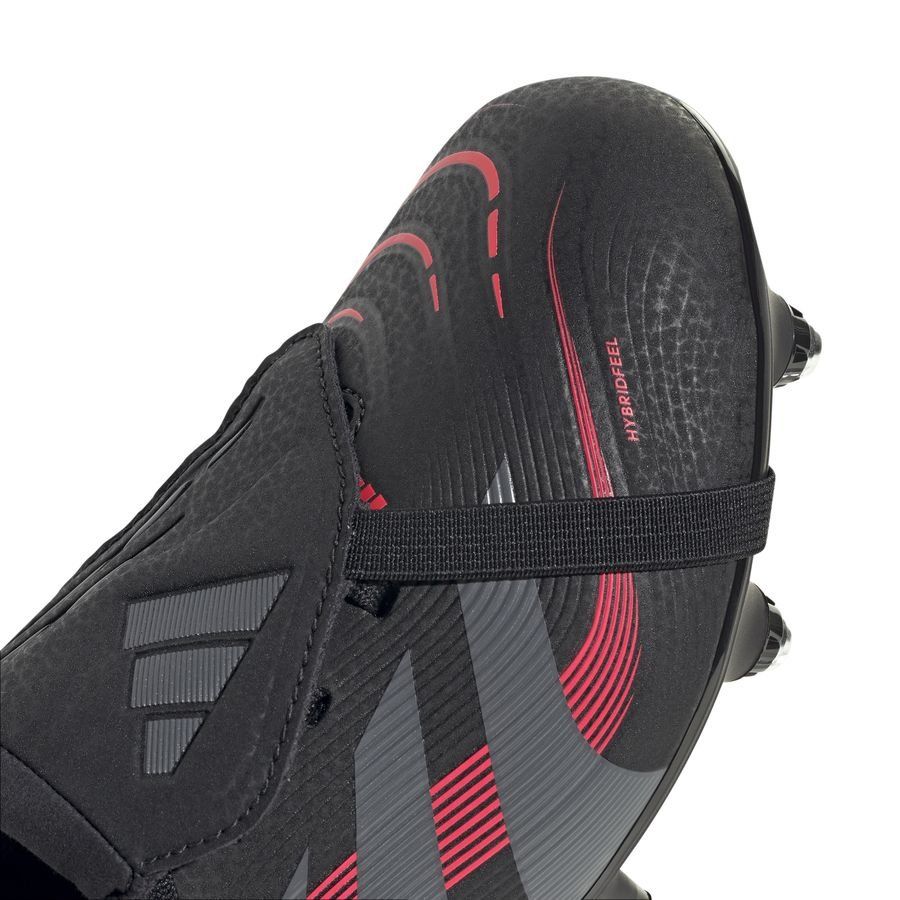 adidas Predator League Fold-over Tongue SG Stealth Victory - Noir/Gris/Lucid Red Enfant