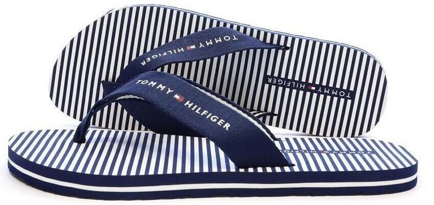 TOMMY HILFIGER Teenslipper 'Ithaca' donkerblauw wit