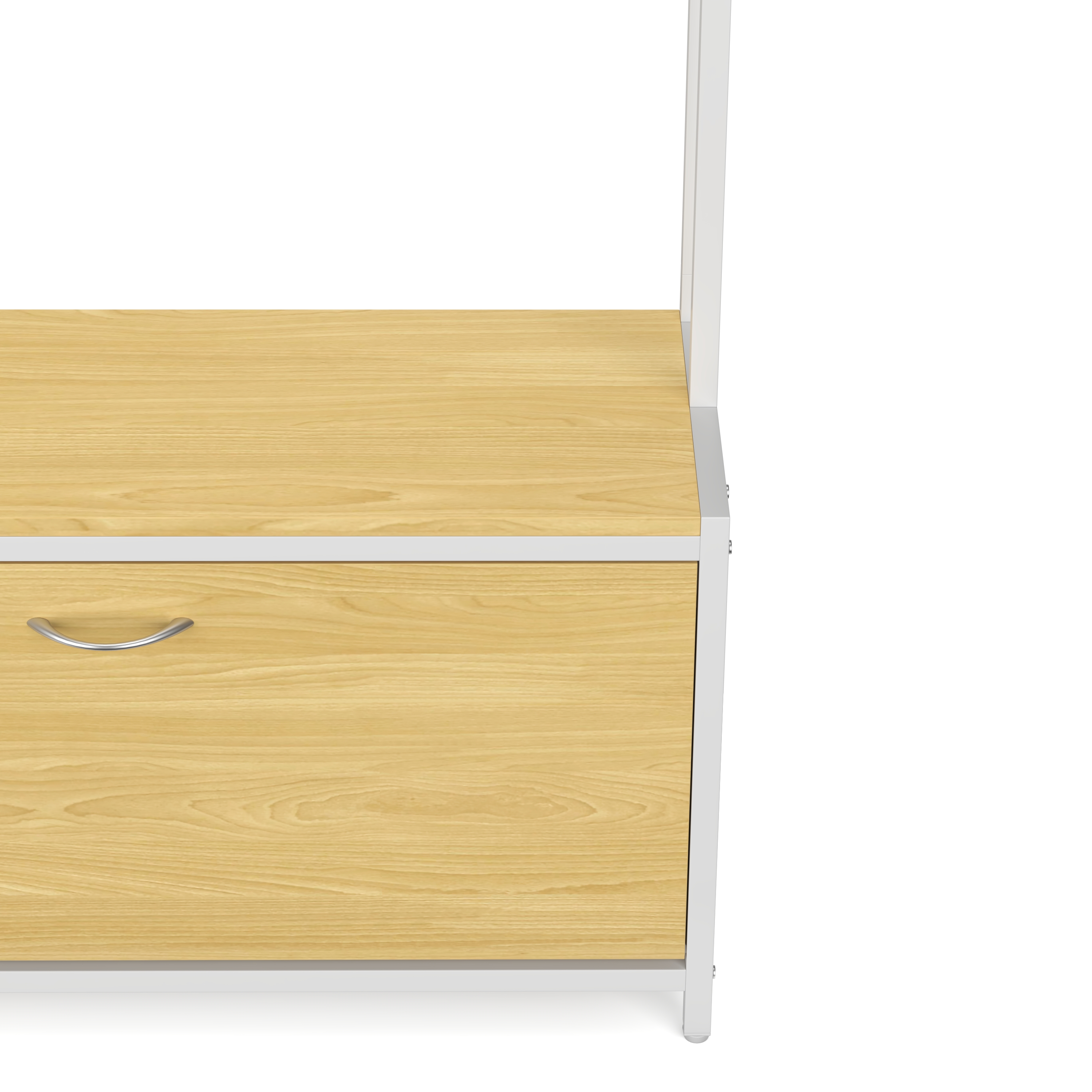 Garderobe Schuhschrank 120 x 180 cm hellbraun/weiss