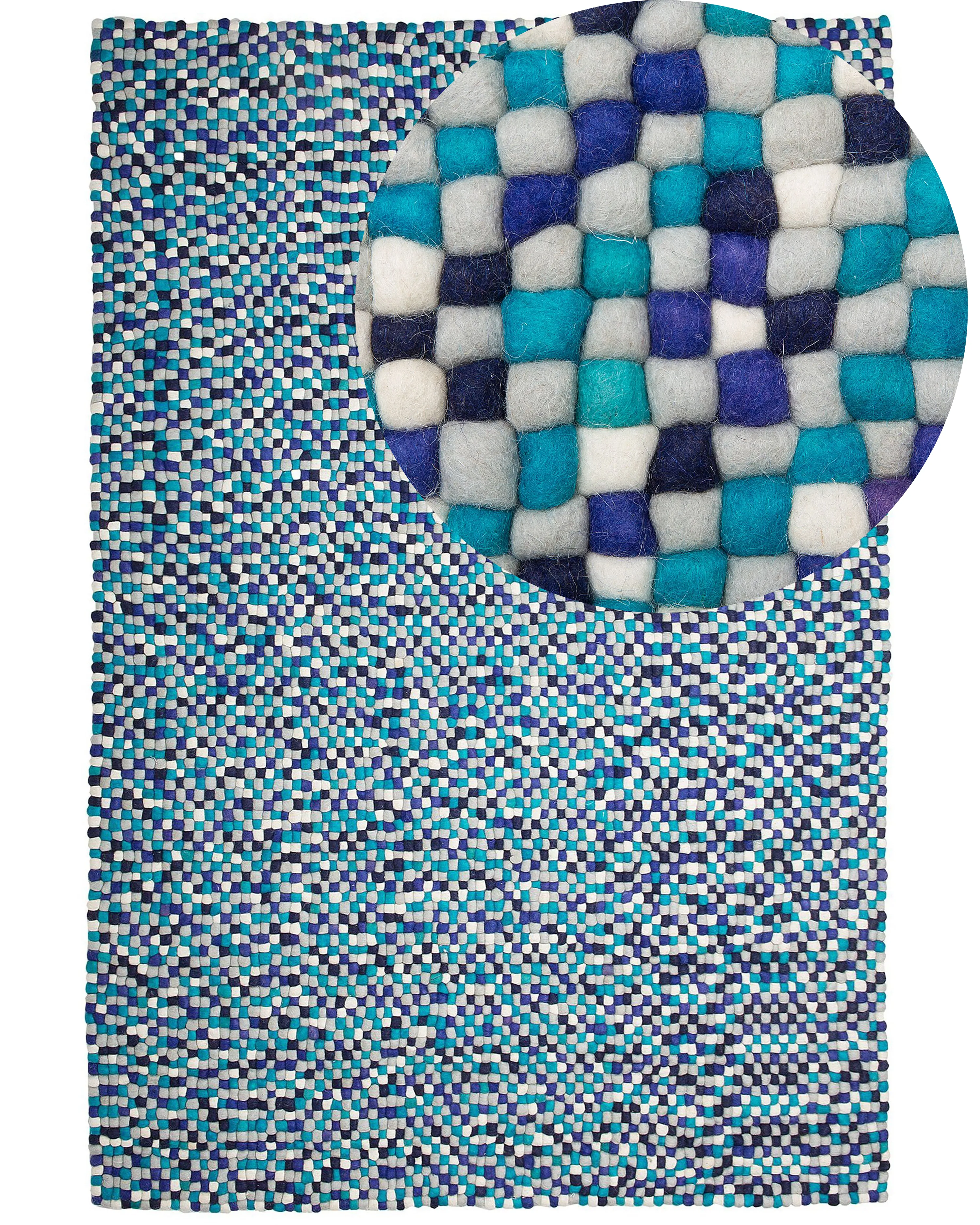 Vloerkleed AMDO Marineblauw 160 x 230 cm Wol