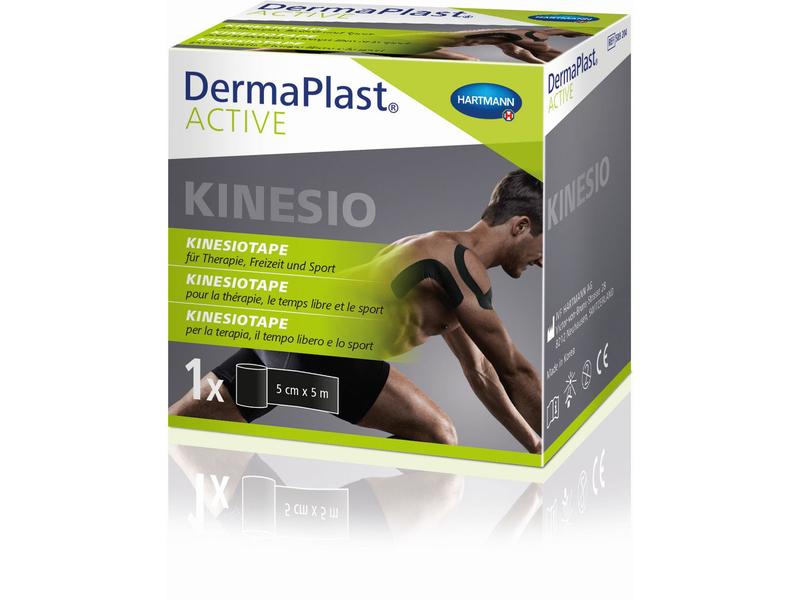 DermaPlast Active Kinesiotape schwarz 5 cm x 5 m Schwarzes Kinesiotape
