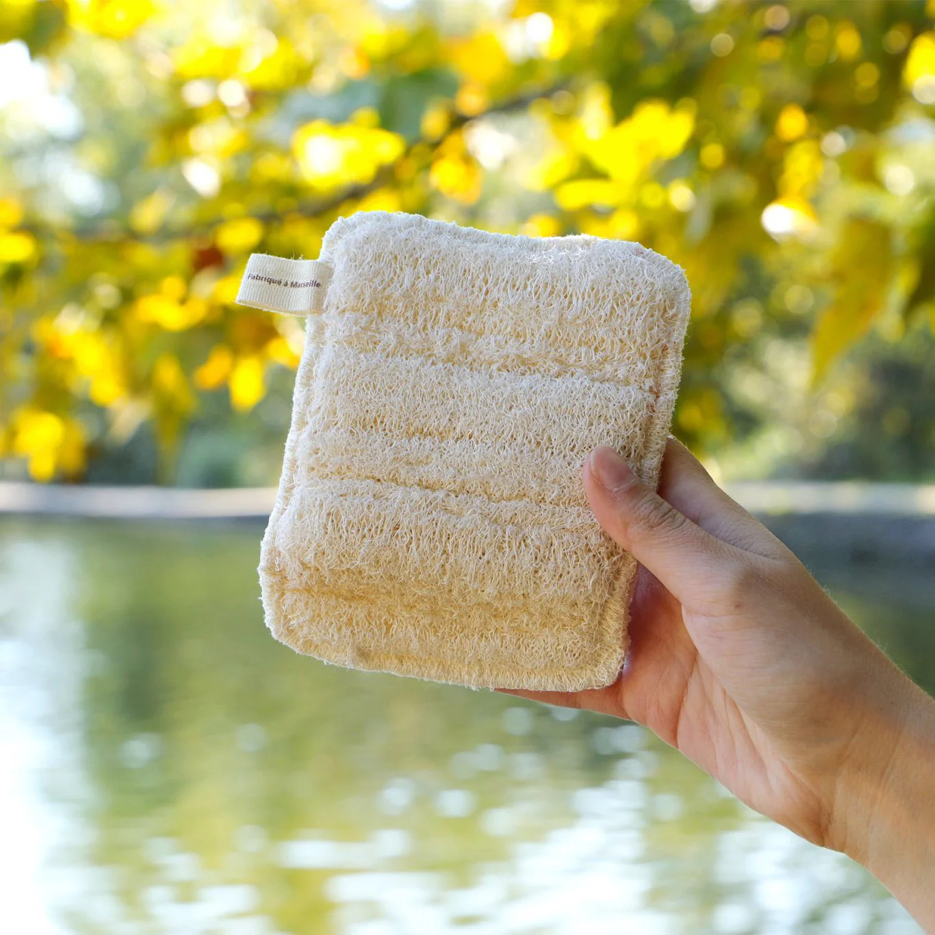 Éponge lavable en loofah et coton - Version 1