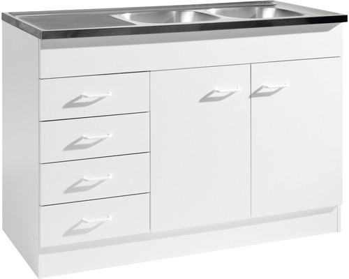 Held Furniture Spoelbakkast incl. spoelbak (afmetingen BxDxH 120x60x85 cm) wit mat, gedemonteerd