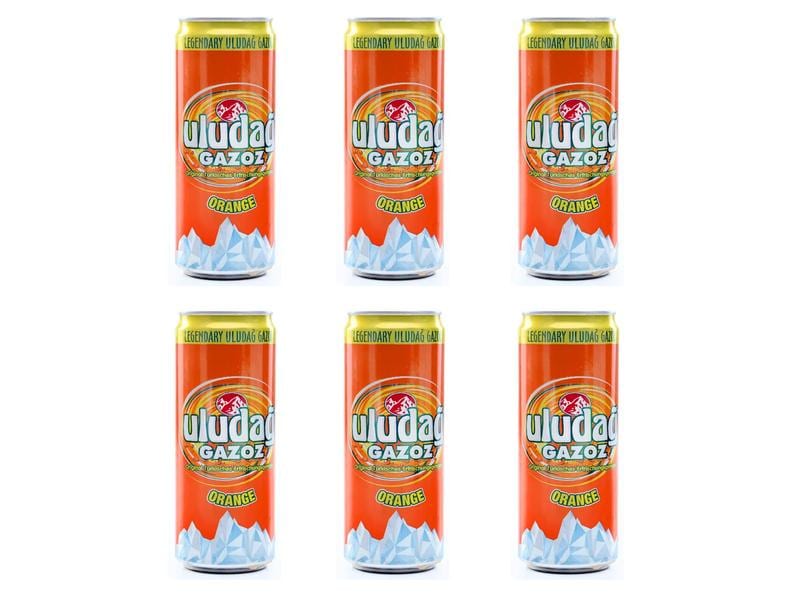 Erbak-Uludag Limonade Gazoz Orange 6 x 330 ml Erfrischungsgetränk mit Fruchtgeschmack