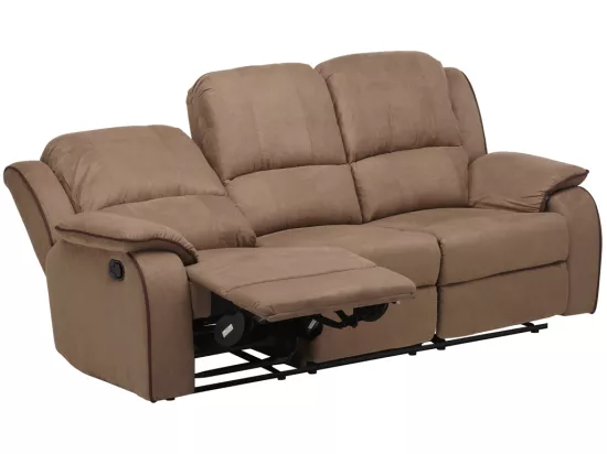 Canapé 3 places relax en microfibre HERNANI - Taupe