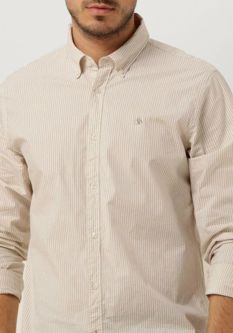 SCOTCH & SODA gebroken wit scotch & soda casual overhemd essential stripe poplin shirt