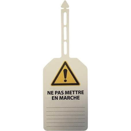 Plaquettes - Danger Ne pas mettre en marche - 85x145mm Polyester