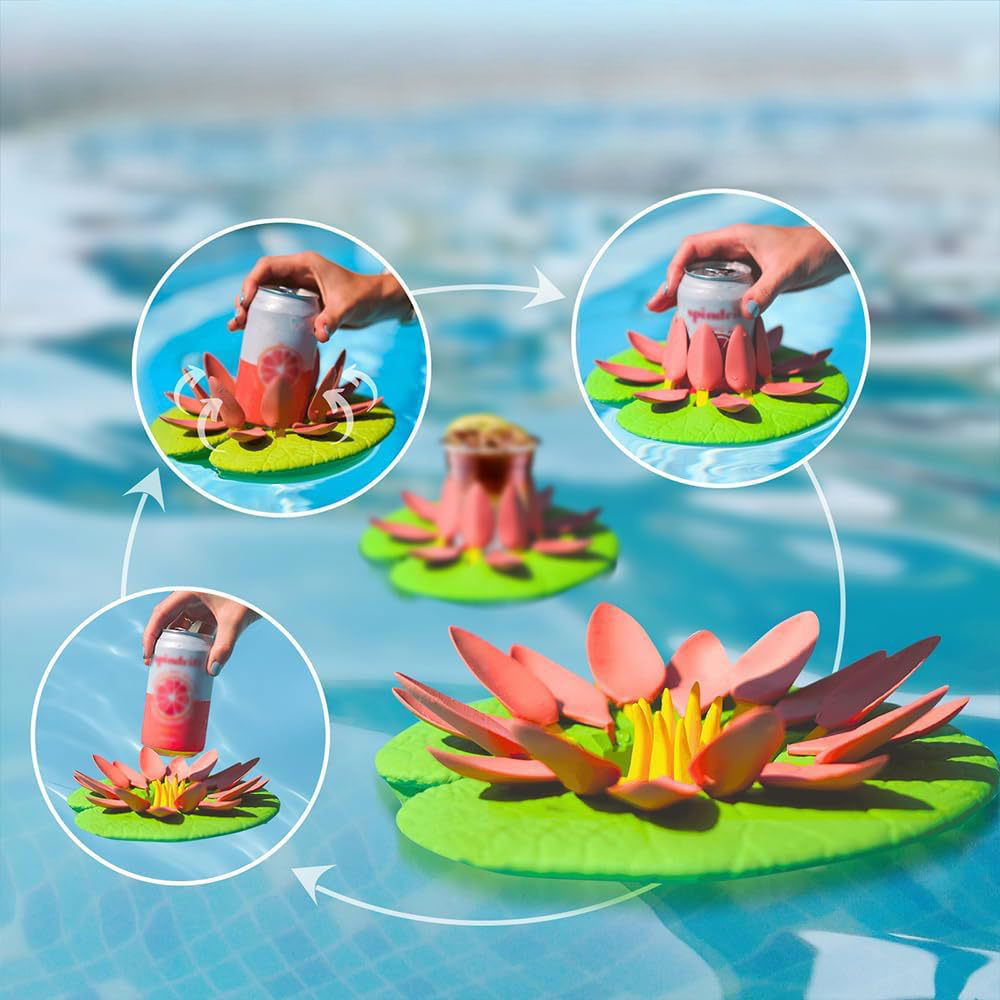 (Ø21cm) Schwimmender Weinglas Halter Badewannen Getränke Ständer - Wasserlilie