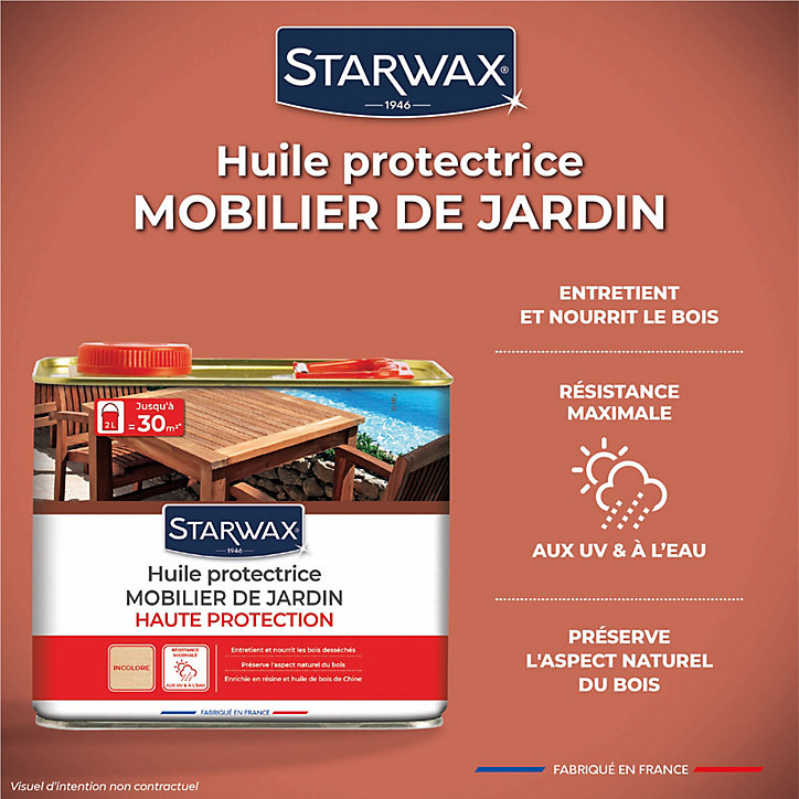 Huile extérieure protectrice mobilier de jardin 2L