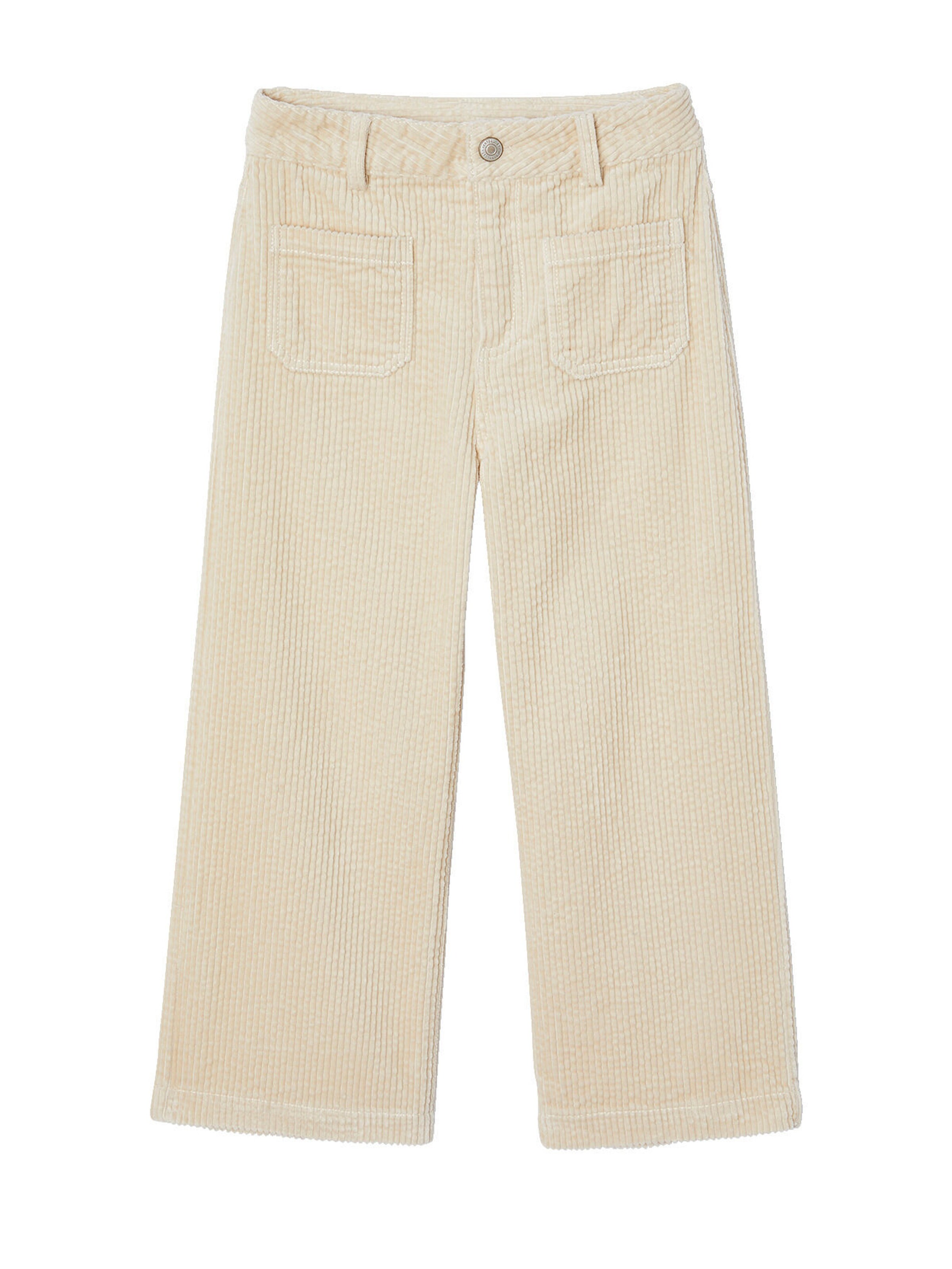 Vertbaudet Weit geschnittene Mädchen Cordhose, Bundweite verstellbar beige