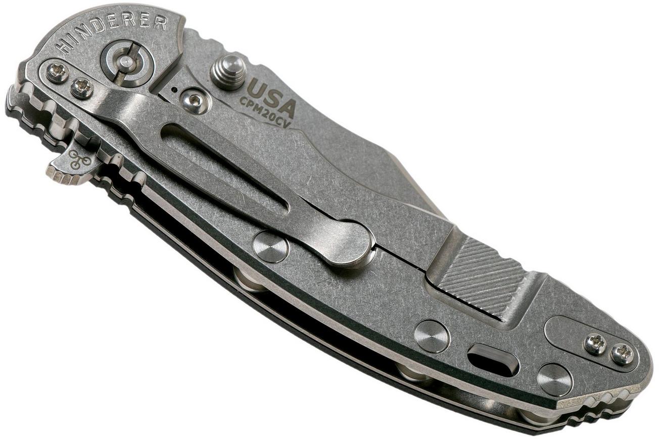 Rick Hinderer XM-18 3.5 Bowie 20CV Stonewash, Black G10 zakmes
