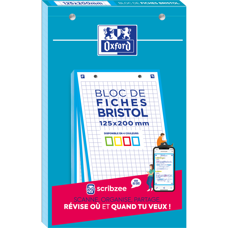 Bloc Bristol Oxford 125X200 30 Fiches Perforees Q5/5