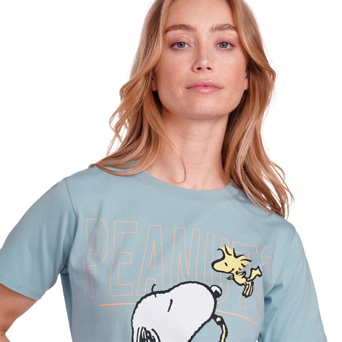 Jonas Nielsen Peanuts T-Shirt mit Brust- Print hellblau