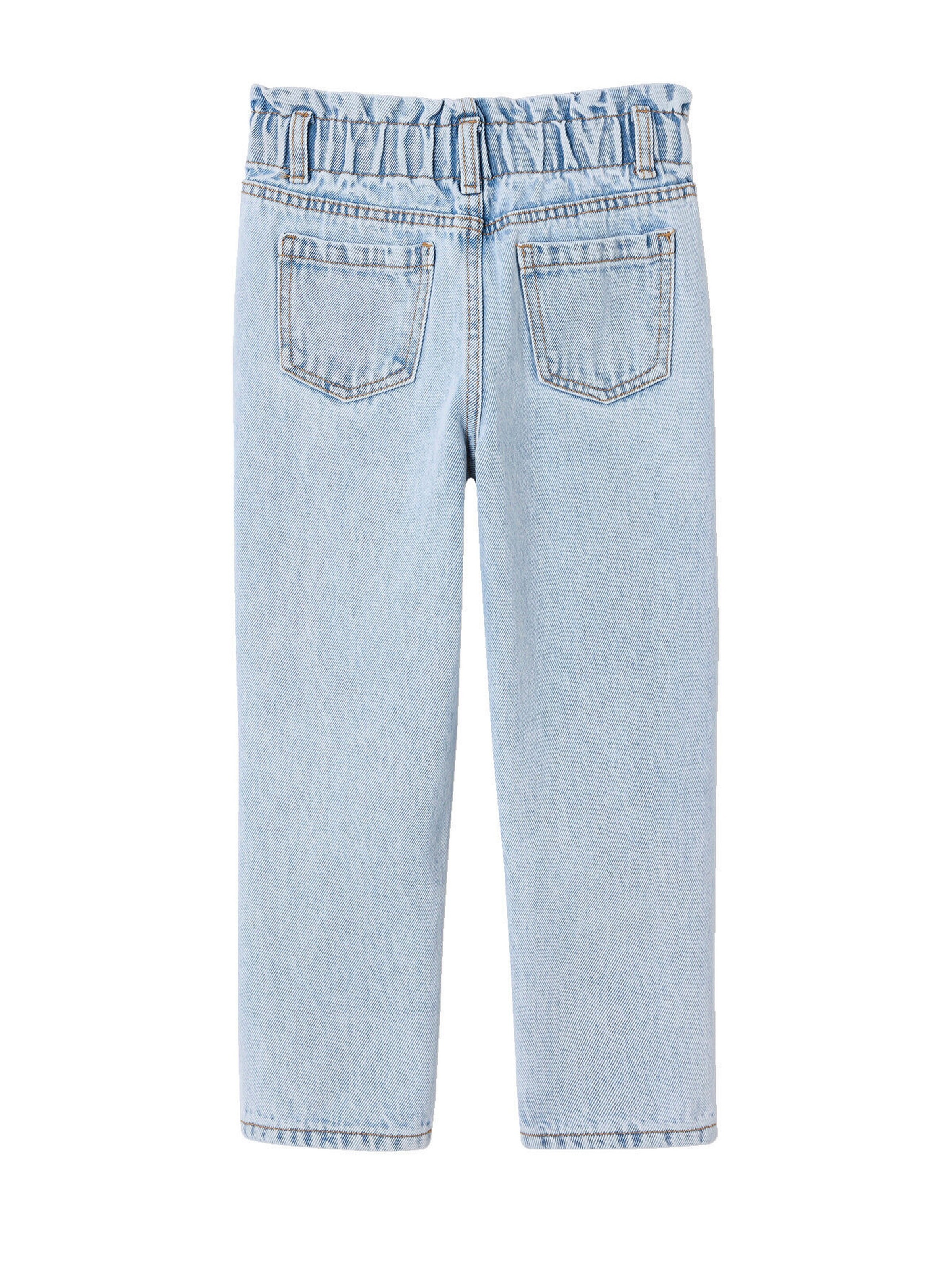 Vertbaudet Mädchen Paperbag-Jeans mit Herz-Taschen helles blau