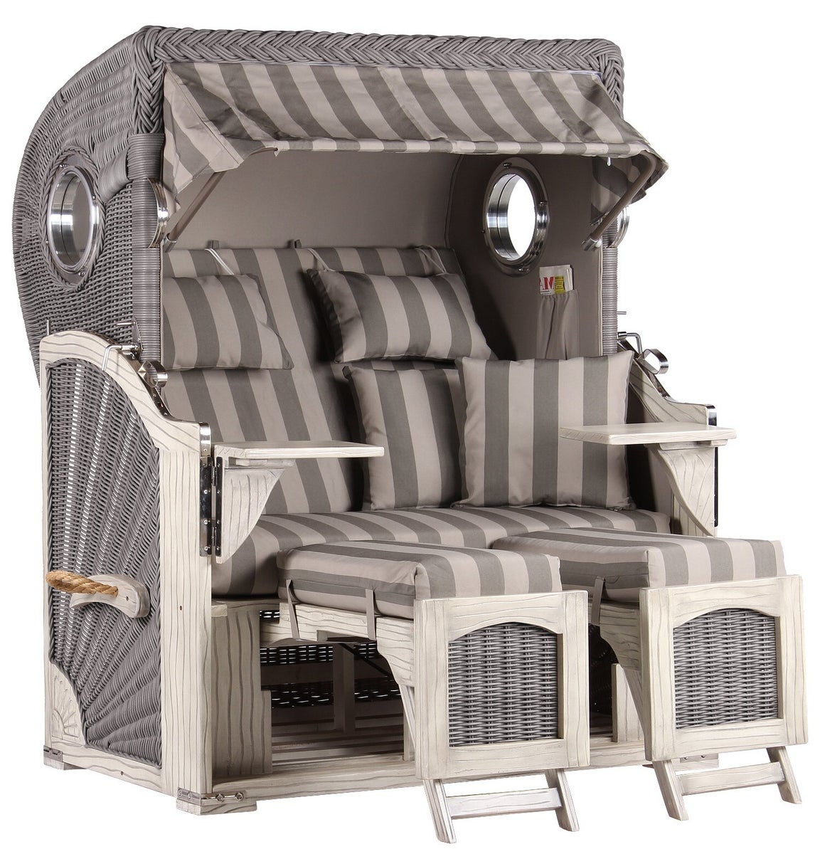 Rantum strandstoel mahonie gewassen grijs PE koboo grijs design 537