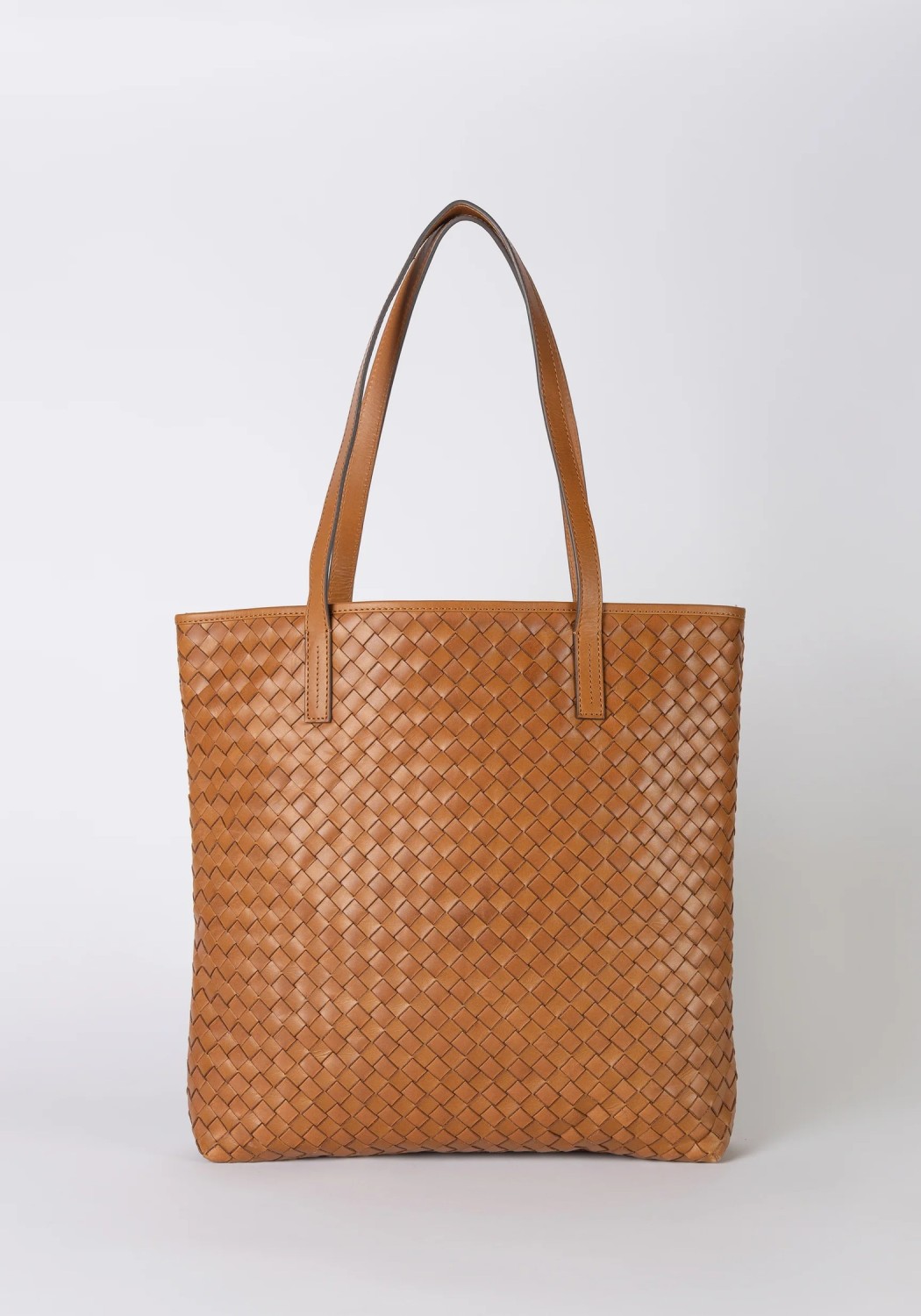 O My Bag Leder-Shopper Georgia Woven Classic Leather Cognac