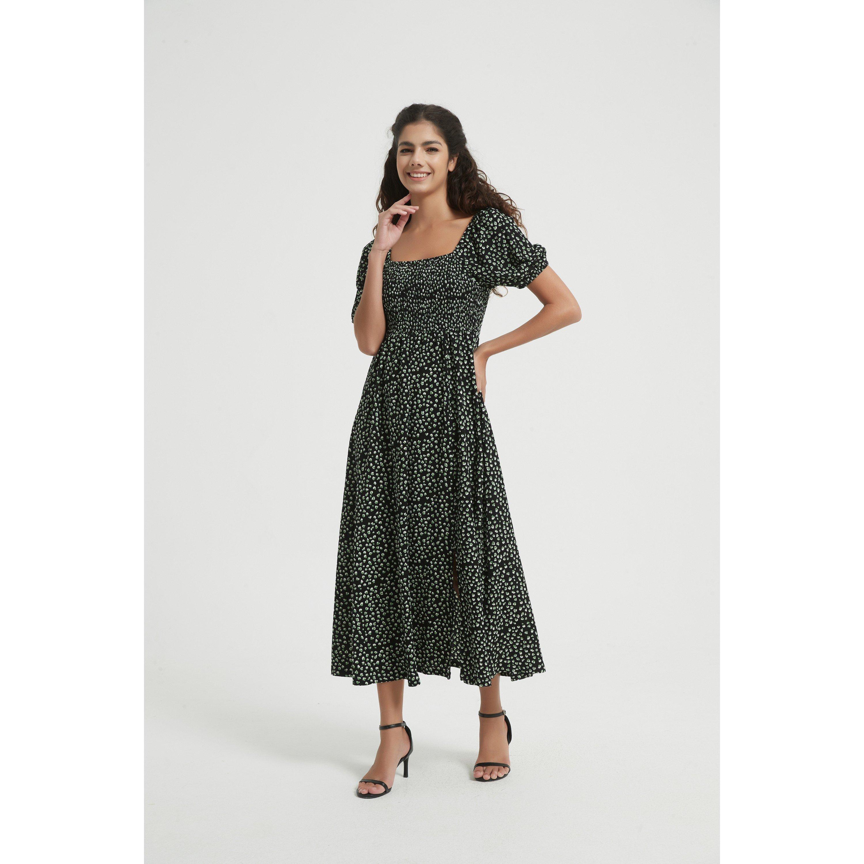 Be You Puff Puff Sleeve Midi Dress