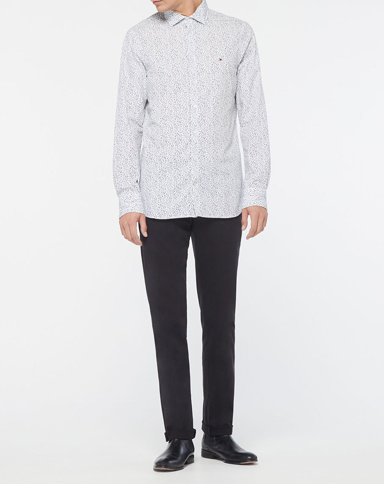 Tommy Hilfiger Chemise Slim Flex à fleurs blanc/bleu