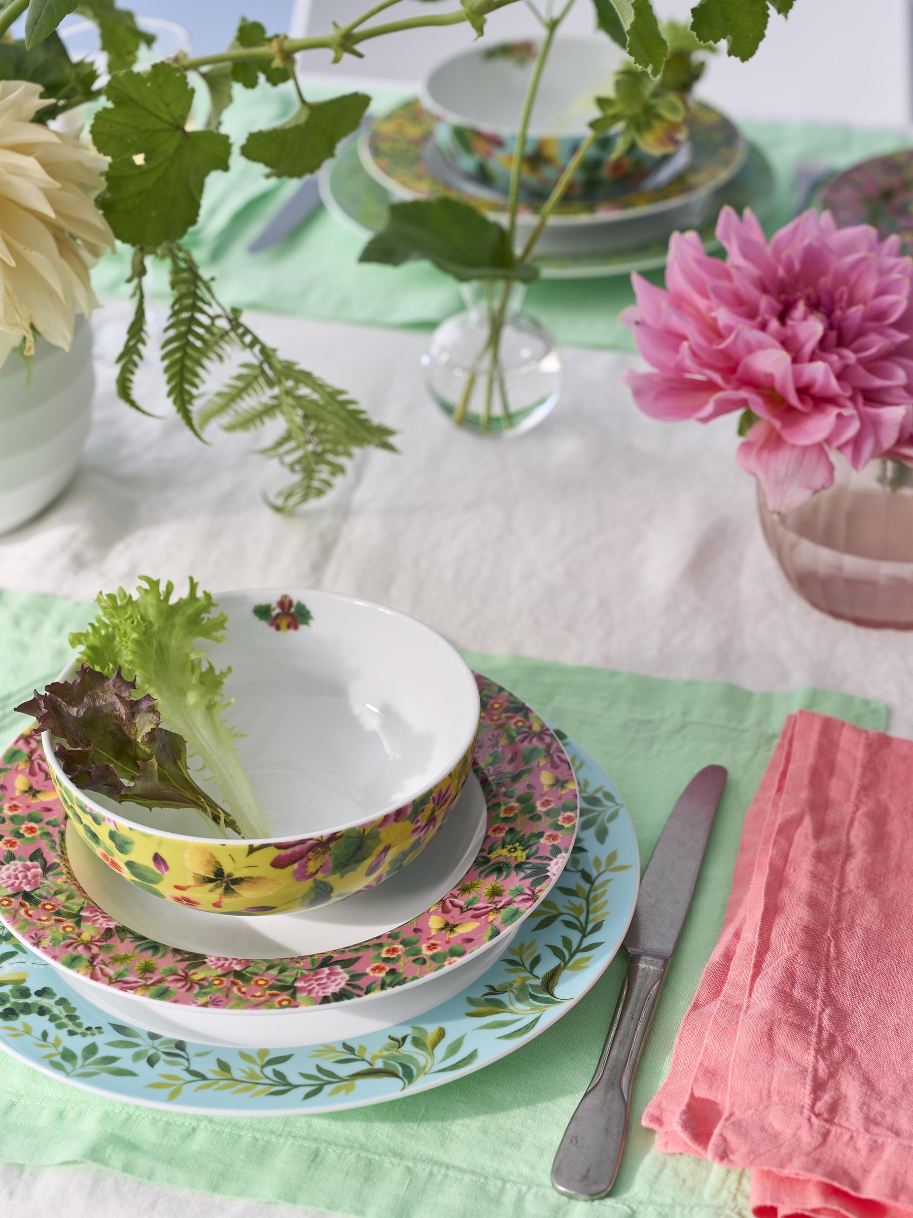 Designers Guild Ikebana Damask set van 4 ontbijtgranenkommetjes