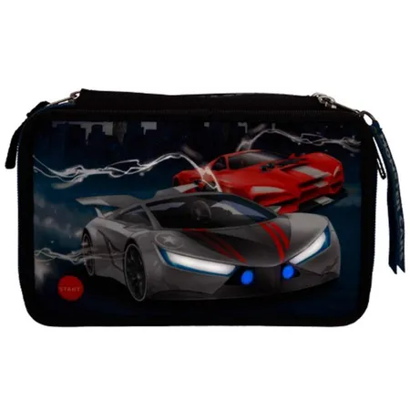 Depesche Monster Cars 3-Fach Federtasche LED