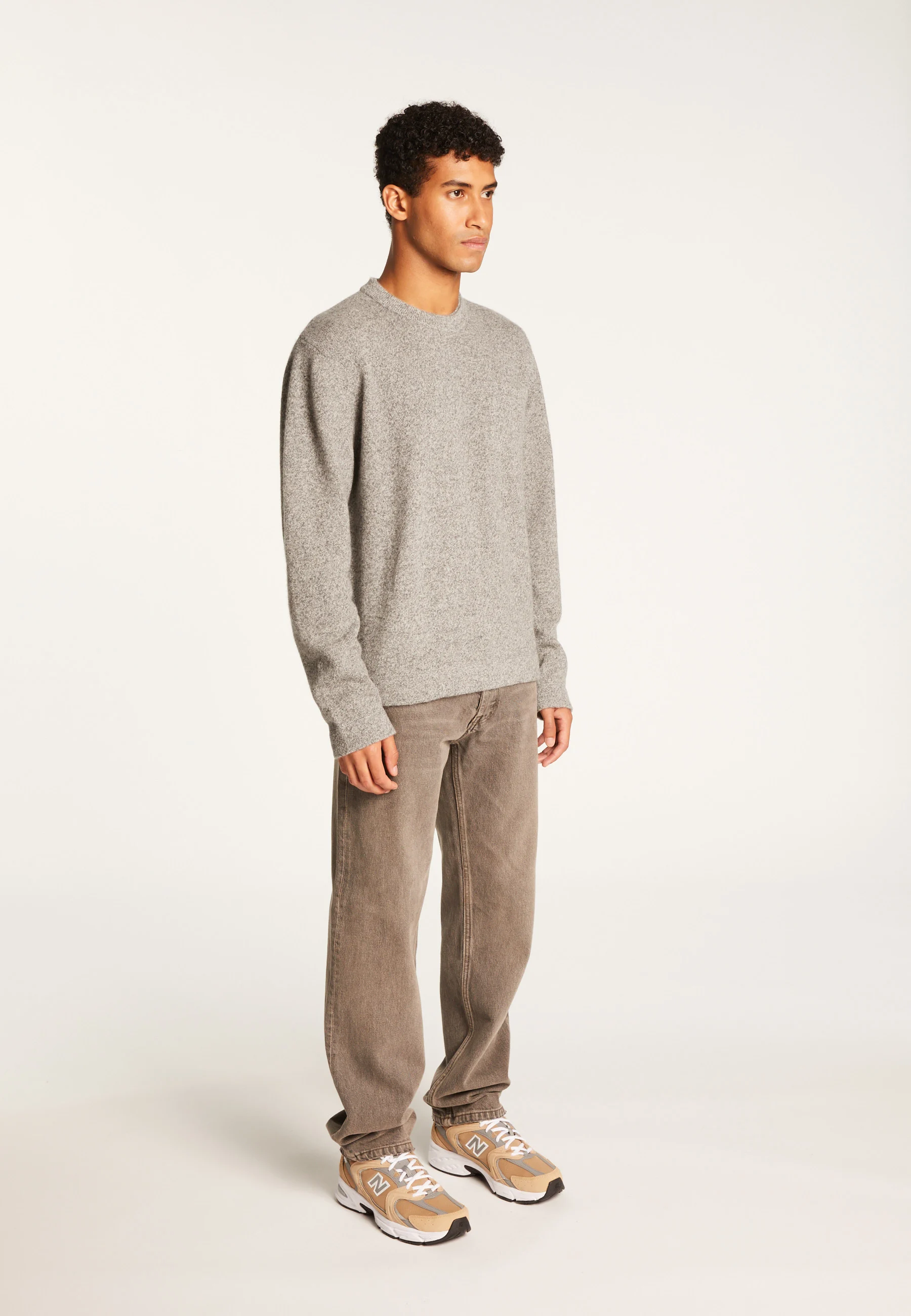 TYLANAH24 - Pull col rond en laine et cachemire | Gris