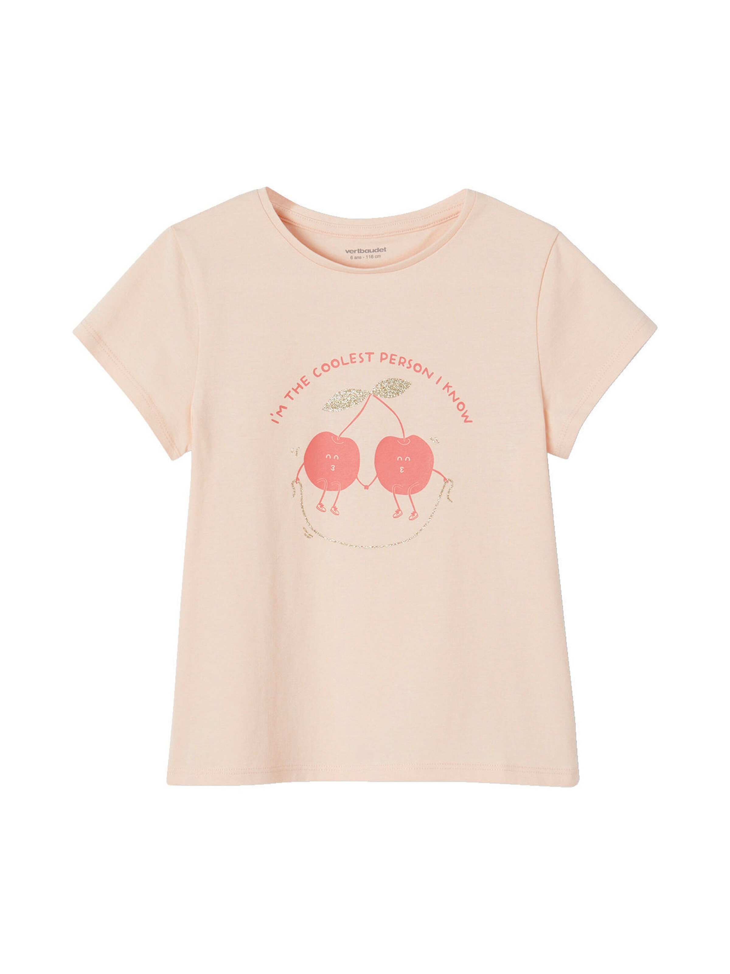 Vertbaudet 3er-Pack Mädchen T-Shirts, Glanzdetails BASIC marine
