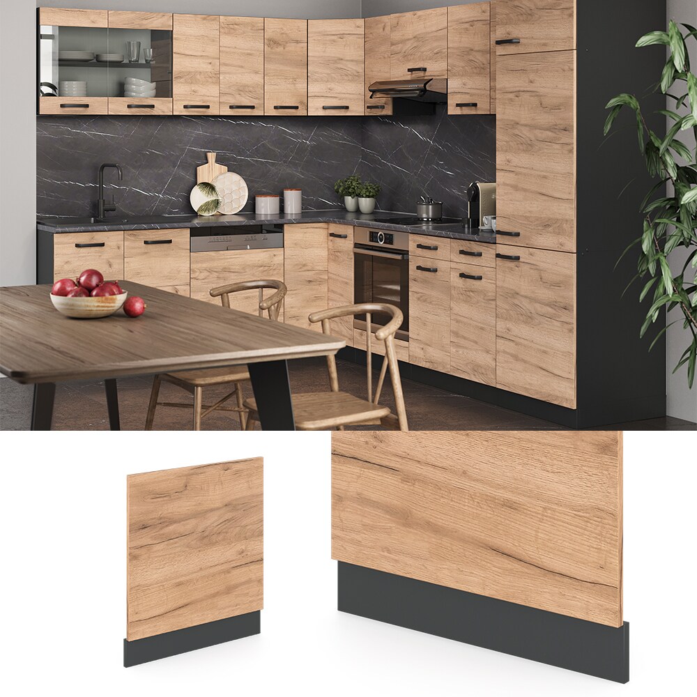 VICCO Küchenschrank Geschirrspülerblende 60 cm R-Line Anthrazit