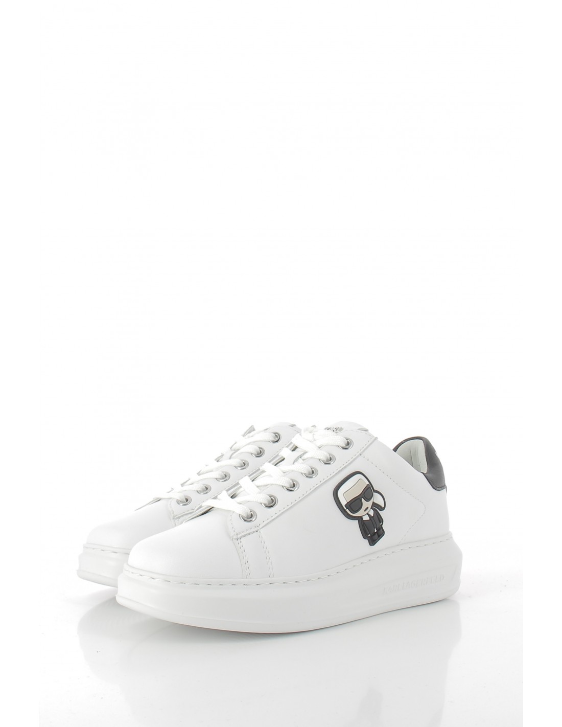 karl lagerfeld baskets compensées femme kapri karl ikonic lo lace cuir blanc