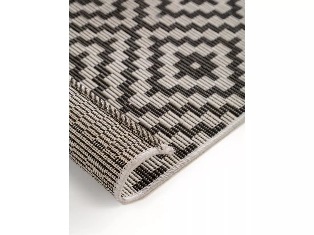 Tapis d'extérieur & intérieur Metro Noir & Blanc 80x200 cm