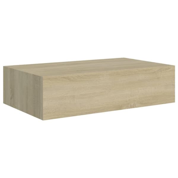 vidaXL Veggmontert skuffehylle eik 40x23,5x10 cm MDF