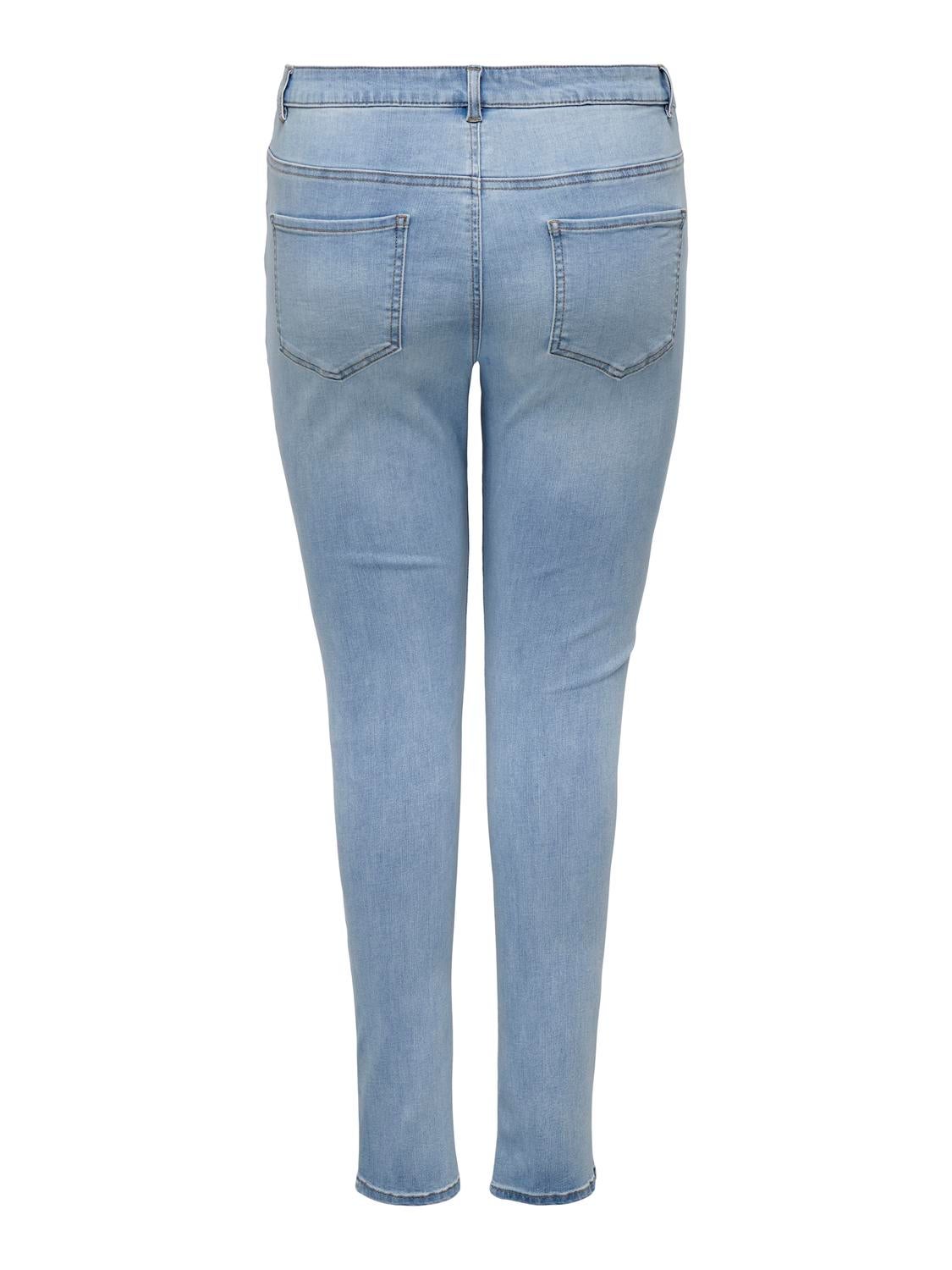 CARROSE Hohe Taille Skinny Fit Jeans Light Blue Denim