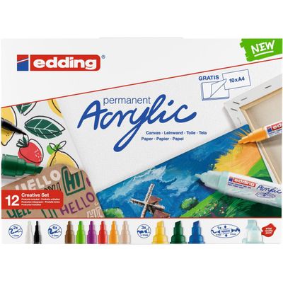 edding basic Creative Set - marker and twin-tip paint marker set - 12 pièces