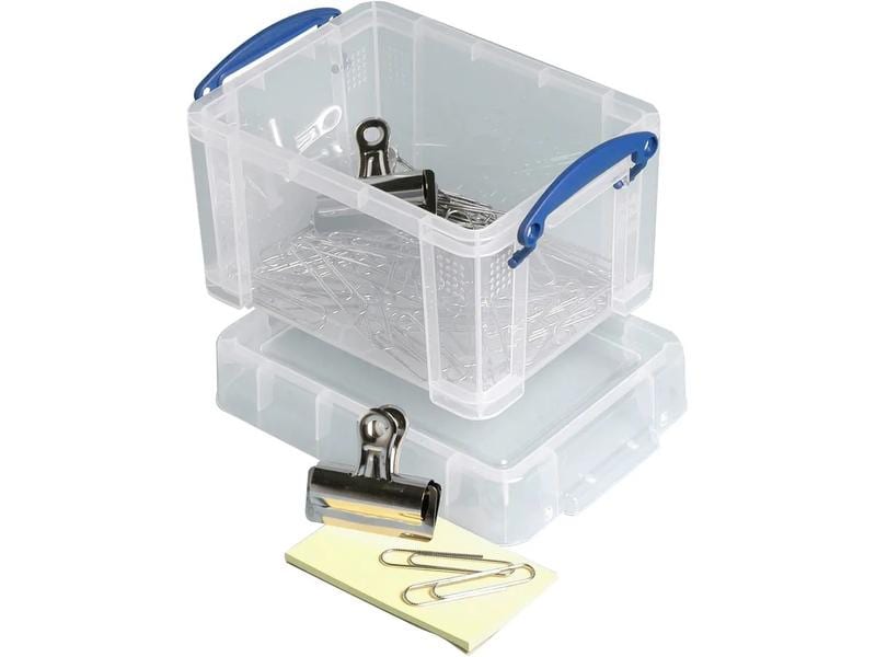 Really Useful Box Aufbewahrungsbox 1.6 Liter, Transparent Kunststoffbox mit Deckel