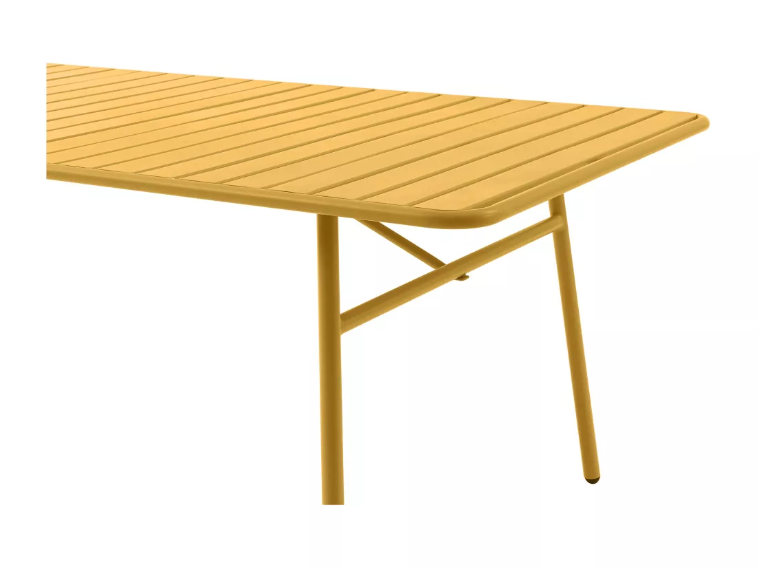 Table de jardin L.160 cm en métal - Jaune moutarde - MIRMANDE de MYLIA