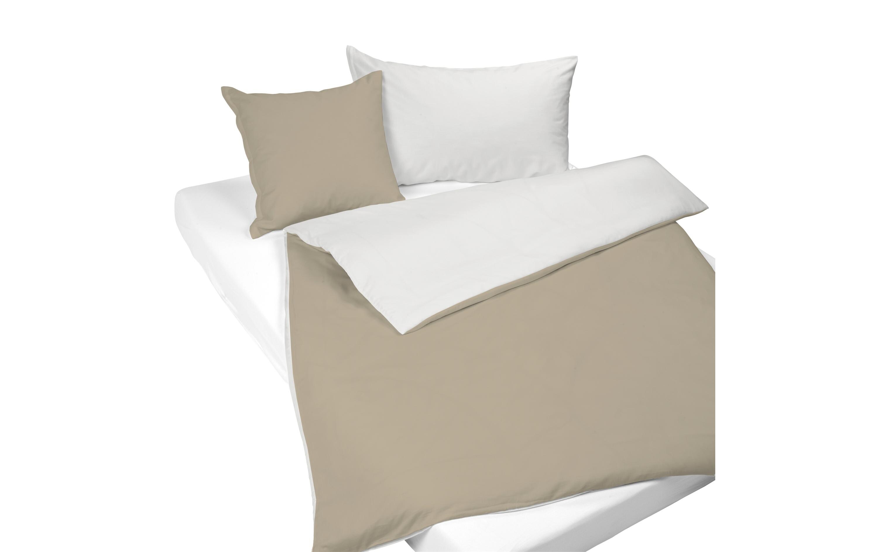 Duvetbezug Mia 160 x 210 cm, Ivory/TaupeBettwäsche aus mercerisierter Baumwolle
