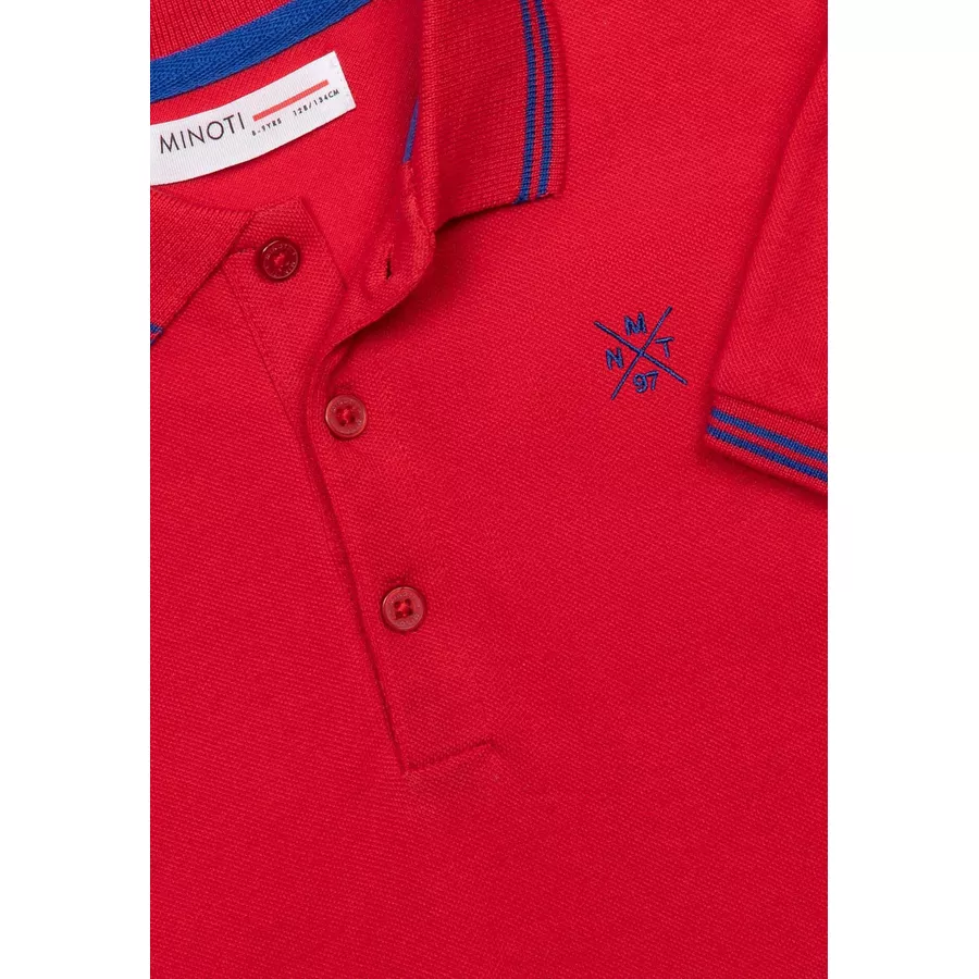 MINOTI Poloshirt mit Kontrastelementen Rot